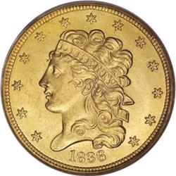 1836 $5 MS64 PCGS