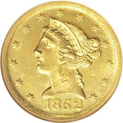 1852-D $5 MS62 NGC