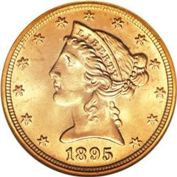 1895 $5 MS67 NGC