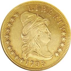 1795 $10 13 Leaves AU55 NGC