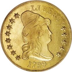 1799 $10 Large Stars Obverse MS62 ANACS