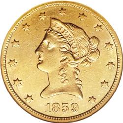 1859-S $10 AU53 NGC
