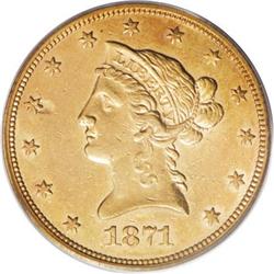 1871-CC $10 AU55 PCGS