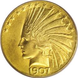 1907 $10 Wire Rim MS63 PCGS