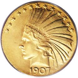 1907 $10 Wire Rim MS66 PCGS