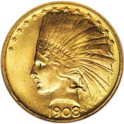1908 $10 No Motto MS67 NGC