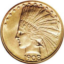 1908-D $10 No Motto MS64 NGC