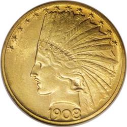 1908-D $10 No Motto MS64 NGC