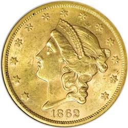1862-S $20 MS61 NGC