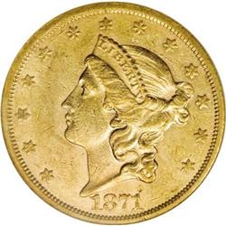 1871-CC $20 AU58 NGC