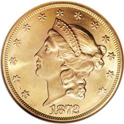 1872 $20 MS64 NGC