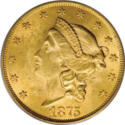 1875 $20 MS63 PCGS