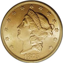 1875 $20 MS63 PCGS