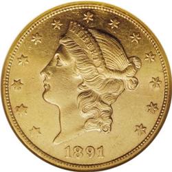 1891-CC $20 AU55 NGC