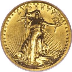 1907 $20 High Relief, Wire Rim MS64 NGC