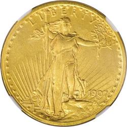 1907 $20 Small Edge Lettering PR64 NGC