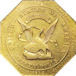 1852 $50 RE Humbert Fifty Dollar, 887 Thous.