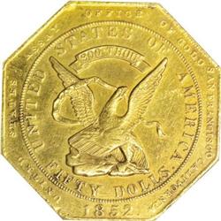 1852 $50 Assay Office Fifty Dollar, 900 Thous.
