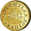 (1834-37) G$1 C. Bechtler Dollar, 28G. Centered