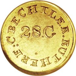 (1834-37) G$1 C. Bechtler Dollar, 28G. High MS64