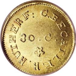 (1831-34) G$1 C. Bechtler Dollar, 30G. MS63
