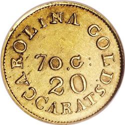 (1837-42) $2 1/2 C. Bechtler Quarter Eagle, 70G.