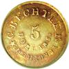 (1837-42) $5 C. Bechtler Five Dollar, 134G, With