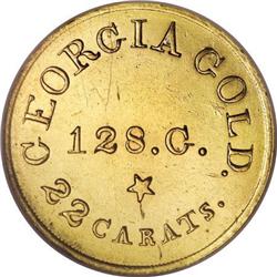 (1834-37) $5 C. Bechtler Five Dollar, RUTHERF: