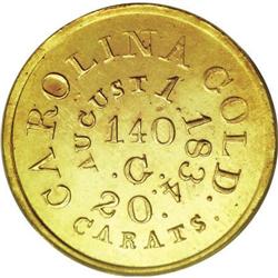 (1834-37) $5 C. Bechtler Five Dollar, 140G. 20C.