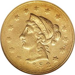 1852 $10 Wass Molitor Ten Dollar, Large Head,