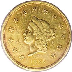 1855 $50 Wass Molitor Fifty Dollar AU50 PCGS