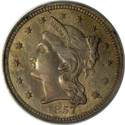 1857 E1C One Cent, Judd-186, Pollock-222, High