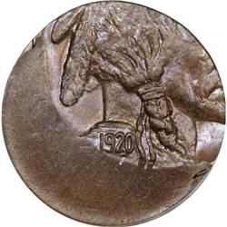 1920-? 5C Buffalo Nickel--40% Off Center on Cent