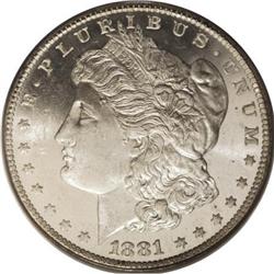 1881-CC $1 MS65 Deep Mirror Prooflike PCGS.