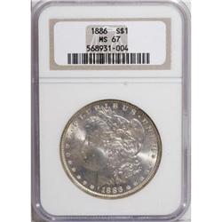 1886 S$1 MS 67 NGC. A spectacular dollar with nearly m