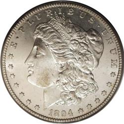 1894-S S$1 MS64 Prooflike PCGS. Light sun-gold toning