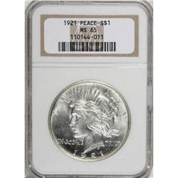 1921 $1 MS65 NGC