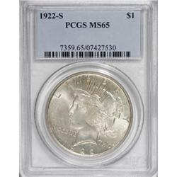 1922-S $1 MS65 PCGS