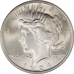 1924 $1 MS67 NGC