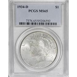 1934-D $1 MS65 PCGS