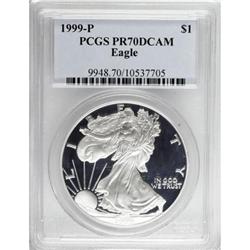 1999-P $1 Silver Eagle PR70 Deep Cameo PCGS