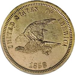 1858 P1C Flying Eagle Cent, Judd-202,