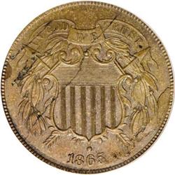 1865 2C Two Cents, Judd-407, Pollock-477, High