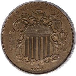 1867 5C Shield Five Cents, Judd-573,