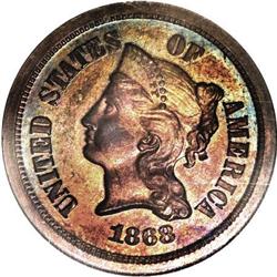 1868 5C Five Cents, Judd-632, Pollock-702, High