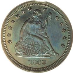 1869 25C Quarter Dollar, Judd-739,