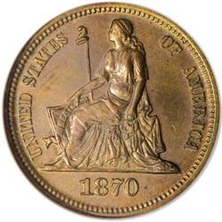 1870 10C Ten Cents, Judd-834, Pollock-924, High