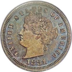 1881 3C Liberty Head Three Cents, Judd-1669,