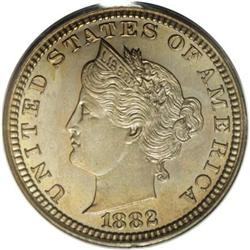 1882 5C Liberty Head Five Cents, Judd-1680,