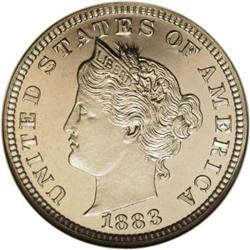 1883 5C Liberty Head Five Cents, Judd-1704,